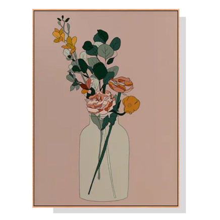 60cmx90cm Boho Floral Wood Frame Canvas Wall Art Kings Warehouse 