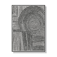 60cmx90cm Clustered Dots B Black Frame Canvas Wall Art Kings Warehouse 