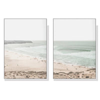60cmx90cm Coastal Prints 2 Sets White Frame Canvas Wall Art Kings Warehouse 