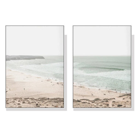 60cmx90cm Coastal Prints 2 Sets White Frame Canvas Wall Art Kings Warehouse 