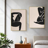 60cmx90cm Female Figure 2 Sets Gold Frame Canvas Wall Art Kings Warehouse 