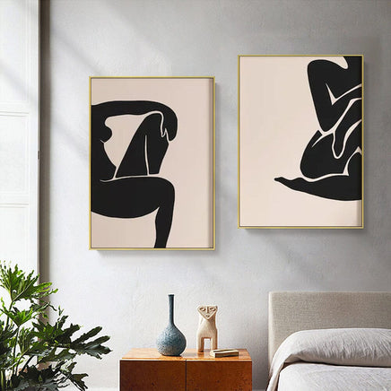 60cmx90cm Female Figure 2 Sets Gold Frame Canvas Wall Art Kings Warehouse 