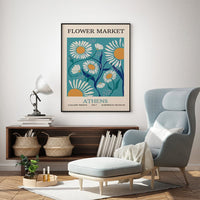 60cmx90cm Flower Market Athens Black Frame Canvas Wall Art Kings Warehouse 