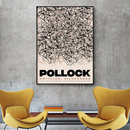 60cmx90cm Jackson Pollock Exhibition II Black Frame Canvas Wall Art Kings Warehouse 