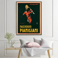 60cmx90cm Maccheroni Pianiciani Black Frame Canvas Wall Art KingsWarehouse 
