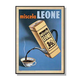 60cmx90cm Miscela Leone, 1950 Black Frame Canvas Wall Art Kings Warehouse 