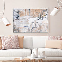 60cmx90cm Modern Abstract Oil Painting Style White Frame Canvas Wall Art Kings Warehouse 