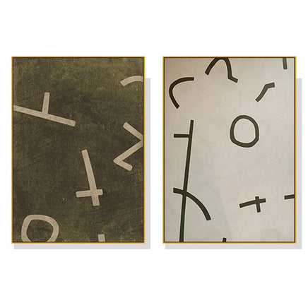 60cmx90cm Neutral Composition 2 Sets Gold Frame Canvas Wall Art Kings Warehouse 