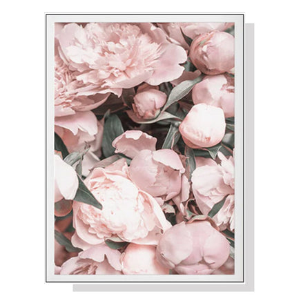 60cmx90cm Peony White Frame Canvas Wall Art Kings Warehouse 