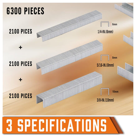 6300Pc Door Shaped Staples Nails 6/8/10mm Staple Gun Stapler Refills Upholstery Kings Warehouse 