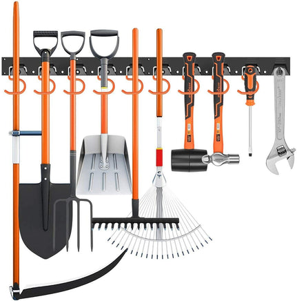 64" Wall Mount Tool Hanger Garden Storage Organizer Mop Broom Holder Hook Pegs Kings Warehouse 
