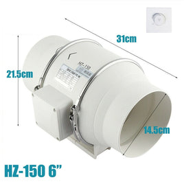 6inch Extractor Fan Duct Hydroponic Inline Exhaust Vent Industrial Kings Warehouse