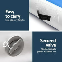 6m x 1m Inflatable Air Track Mat 20cm Thick Gymnastic Tumbling Blue And White Kings Warehouse 