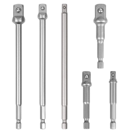 6Pc Drill Socket Adapter Set Long Short Combination Extension Impact Nut Driver Kings Warehouse 