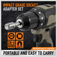6Pc Drill Socket Adapter Set Long Short Combination Extension Impact Nut Driver Kings Warehouse 