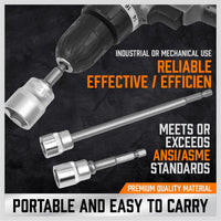 6Pc Drill Socket Adapter Set Long Short Combination Extension Impact Nut Driver Kings Warehouse 