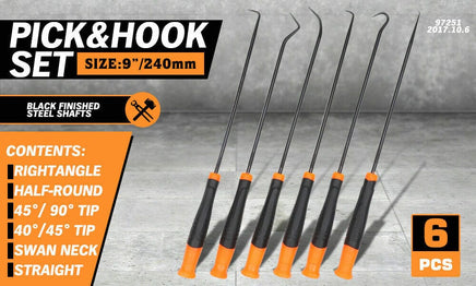 6Pc Extra Long Pick and Hook Set O Ring Seal Puller Remover Fuse Wire Scribe Kings Warehouse 
