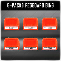 6Pc Pegboard Bins Peg Board Parts Storage With Steel Hooks Tools Organiser Tray Kings Warehouse 