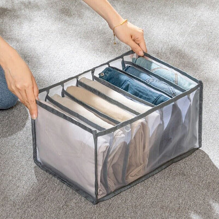 7 Grids Mesh Foldable Clothes Storage Jeans Pants Organizer Clothes Organizer Kings Warehouse 