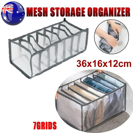 7 Grids Mesh Foldable Clothes Storage Jeans Pants Organizer Clothes Organizer Kings Warehouse 