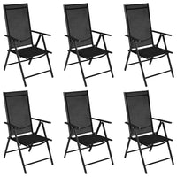 7 Piece Garden Dining Set Aluminium Black Kings Warehouse 