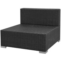 7 Piece Garden Lounge Set with Canopy Poly Rattan Black Kings Warehouse 