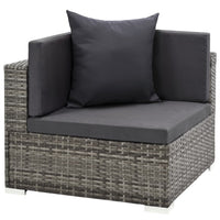 7 Piece Garden Lounge Set with Cushions Poly Rattan Grey Kings Warehouse 