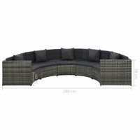 7 Piece Garden Lounge Set with Cushions Poly Rattan Grey Kings Warehouse 