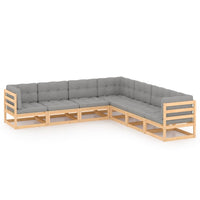 7 Piece Garden Lounge Set with Cushions Solid Pinewood Kings Warehouse 