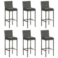 7 Piece Outdoor Bar Set with Anthracite Cushions Poly Rattan Kings Warehouse 