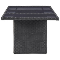 7 Piece Outdoor Dining Set Poly Rattan Black Kings Warehouse 