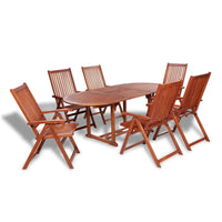 7 Piece Outdoor Dining Set Solid Acacia Wood Kings Warehouse 