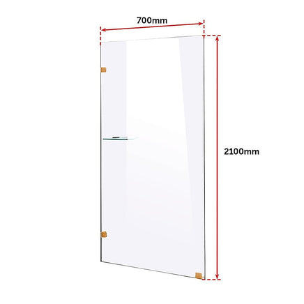 700 x 2100mm Frameless 10mm Safety Glass Shower Screen Kings Warehouse 