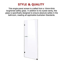 700 x 2100mm Frameless 10mm Safety Glass Shower Screen Kings Warehouse 