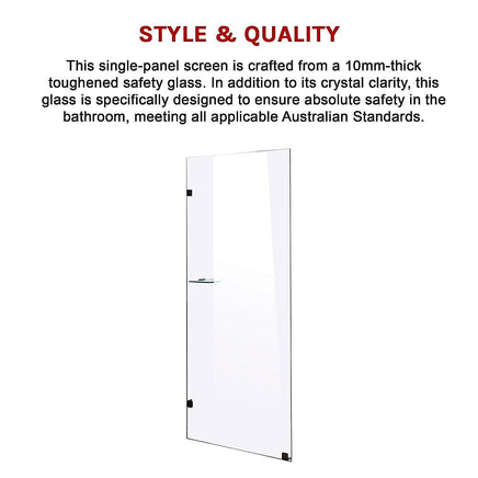 700 x 2100mm Frameless 10mm Safety Glass Shower Screen Kings Warehouse 