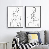 70cmx100cm Abstract Figures 2 Sets Black Frame Canvas Wall Art Kings Warehouse 