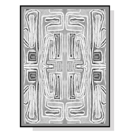 70cmx100cm Abstract Mountain Black Frame Canvas Wall Art Kings Warehouse 