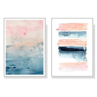 70cmx100cm Abstract Pink 2 Sets White Frame Canvas Wall Art Kings Warehouse 