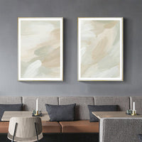 70cmx100cm Beige and Sage Green 2 Sets Gold Frame Canvas Wall Art Kings Warehouse 