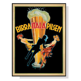 70cmx100cm Birra Itala Pilsen Black Frame Canvas Wall Art KingsWarehouse 