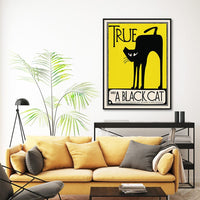 70cmx100cm Black Cat Black Frame Canvas Wall Art Kings Warehouse 