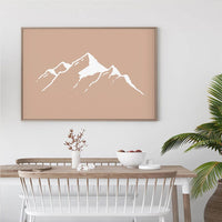 70cmx100cm Black White Mountain 3 Sets White Frame Canvas Wall Art Kings Warehouse 