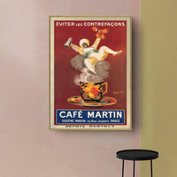 70cmx100cm Cafe Martin Gold Frame Canvas Wall Art KingsWarehouse 