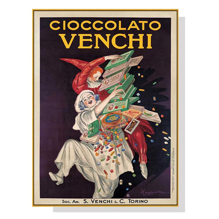 70cmx100cm Cioccolato Venchi Vintage Gold Frame Canvas Wall Art Kings Warehouse 