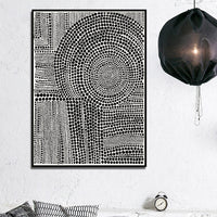 70cmx100cm Clustered Dots B Black Frame Canvas Wall Art Kings Warehouse 