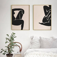 70cmx100cm Female Figure 2 Sets Gold Frame Canvas Wall Art Kings Warehouse 