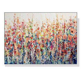 70cmx100cm Flourish Of Spring White Frame Canvas Wall Art Kings Warehouse 