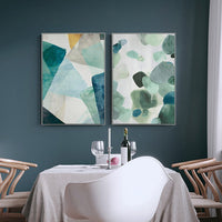 70cmx100cm Green Marble 2 Sets White Frame Canvas Wall Art Kings Warehouse 