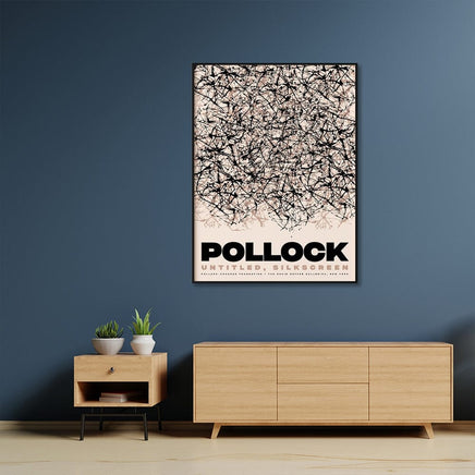 70cmx100cm Jackson Pollock Exhibition II Black Frame Canvas Wall Art Kings Warehouse 