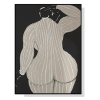 70cmx100cm Mid Century Lady Black Frame Canvas Wall Art Kings Warehouse 